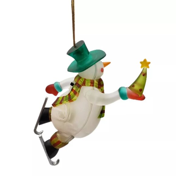 AVON Light Up Snowman Christmas Tree Ornament 5 1/2 Skating Color Changing 2005 - Picture 6 of 6